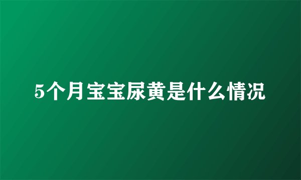 5个月宝宝尿黄是什么情况