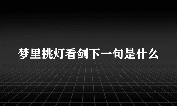 梦里挑灯看剑下一句是什么