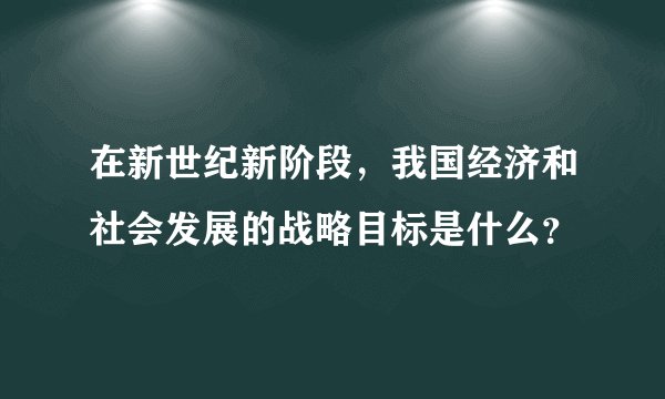 在新世纪新阶段,我国经济和社会发展的战略目标是什么?