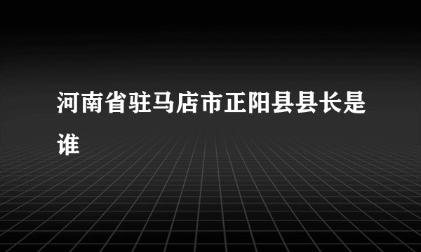 河南省驻马店市正阳县县长是谁