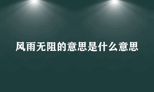 风雨无阻的意思是什么意思