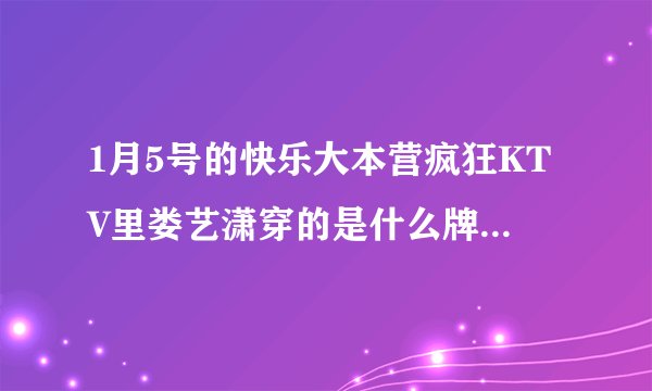 1月5号的快乐大本营疯狂KTV里娄艺潇穿的是什么牌子的衣服 淘宝上有没有同款 知道的把地址给我下 谢谢