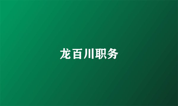 龙百川职务