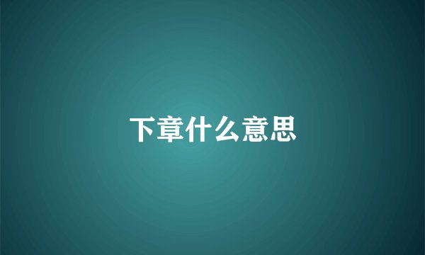 下章什么意思