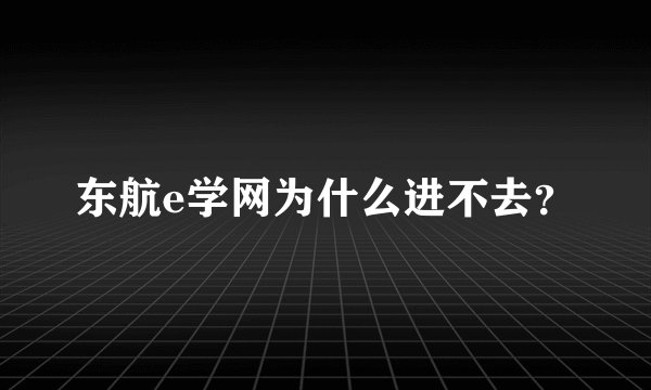 东航e学网为什么进不去？