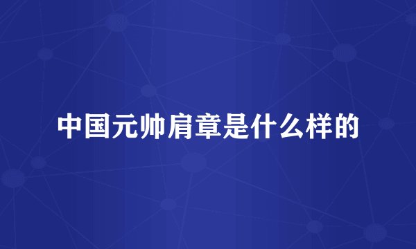 中国元帅肩章是什么样的
