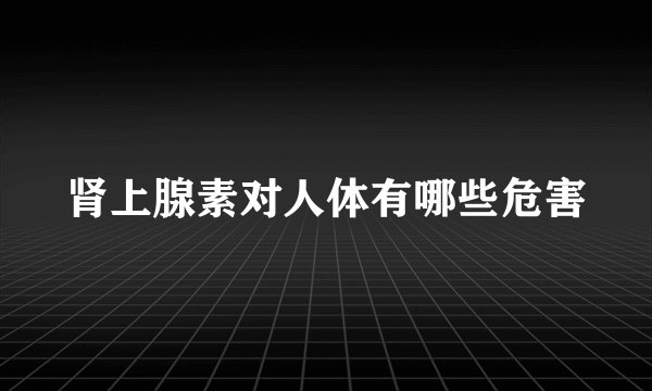肾上腺素对人体有哪些危害