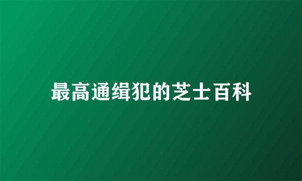 最高通缉犯的芝士百科