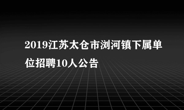 2019江苏太仓市浏河镇下属单位招聘10人公告