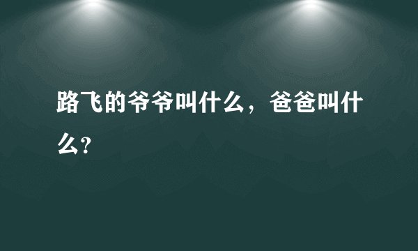 路飞的爷爷叫什么,爸爸叫什么?
