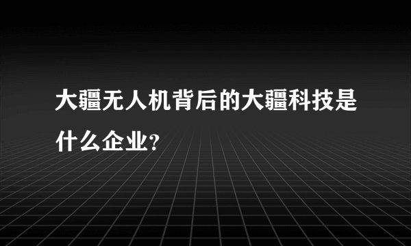 大疆无人机背后的大疆科技是什么企业？