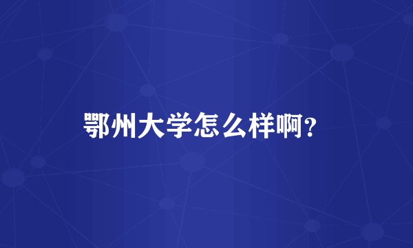 鄂州大学怎么样啊?