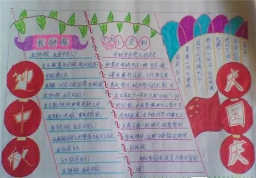 2020中秋节国庆节手抄报大全