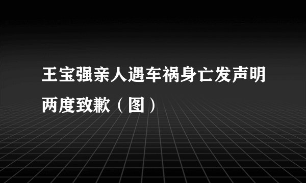 王宝强亲人遇车祸身亡发声明两度致歉（图）