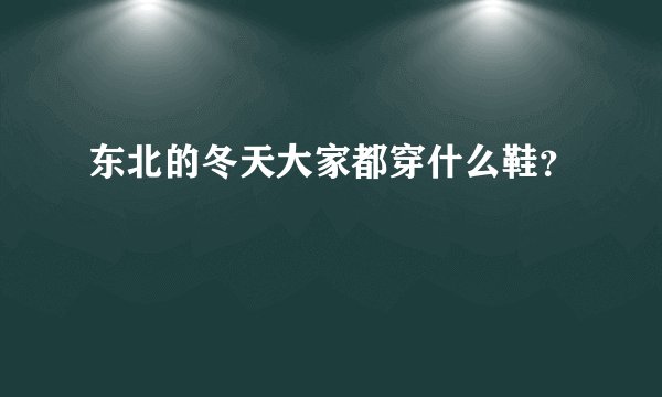 东北的冬天大家都穿什么鞋?