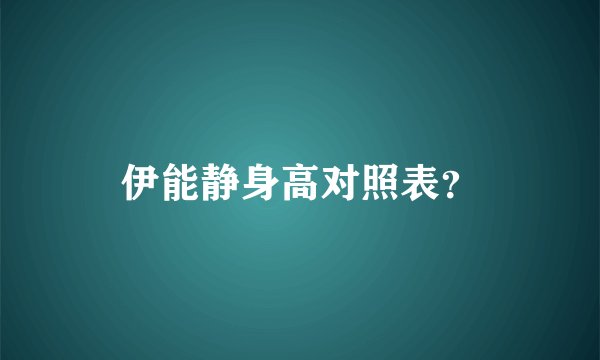 伊能静身高对照表？