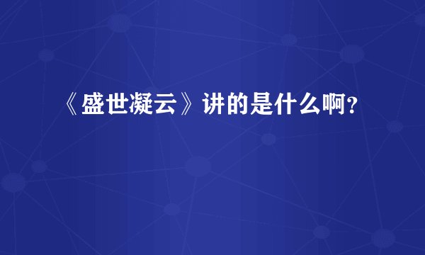 《盛世凝云》讲的是什么啊？