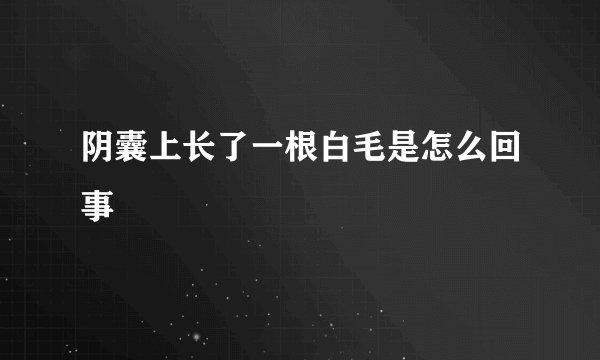 阴囊上长了一根白毛是怎么回事