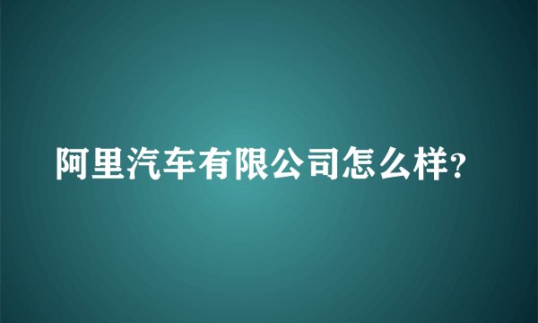 阿里汽车有限公司怎么样？