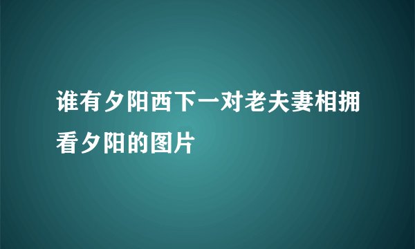 谁有夕阳西下一对老夫妻相拥看夕阳的图片