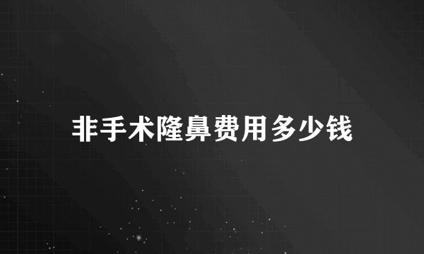 非手术隆鼻费用多少钱