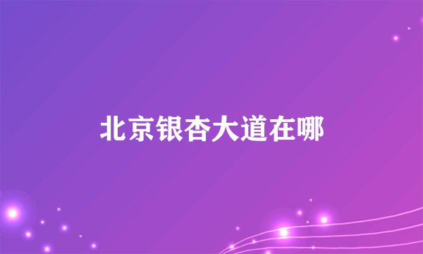 北京银杏大道在哪