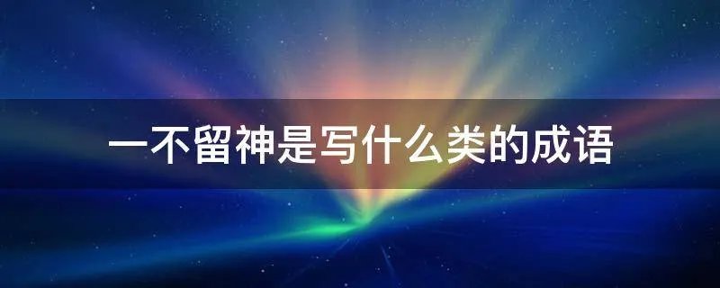 一不留神是写什么类的成语