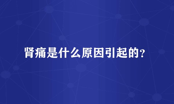 肾痛是什么原因引起的？