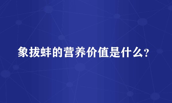 象拔蚌的营养价值是什么？