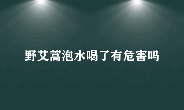 野艾蒿泡水喝了有危害吗