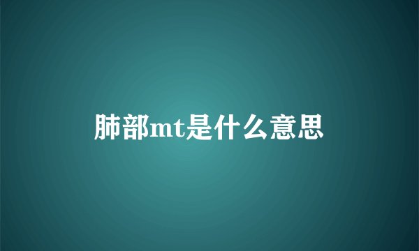 肺部mt是什么意思