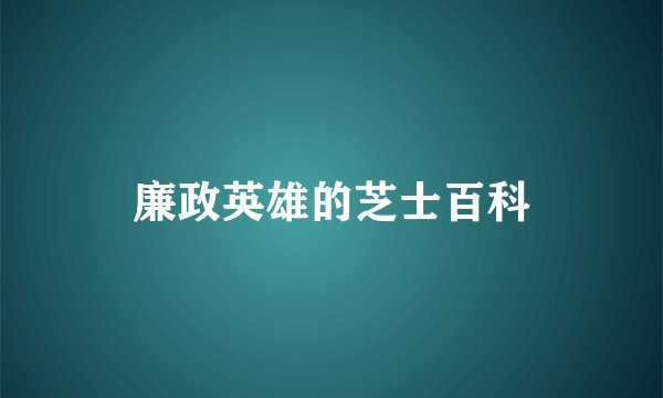 廉政英雄的芝士百科