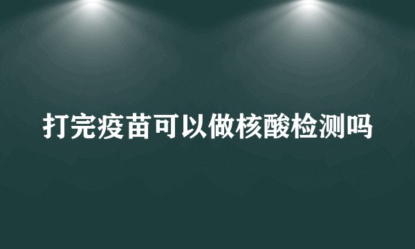 打完疫苗可以做核酸检测吗