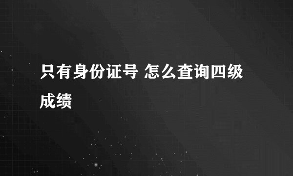 只有身份证号 怎么查询四级成绩