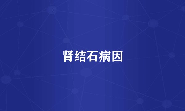 肾结石病因