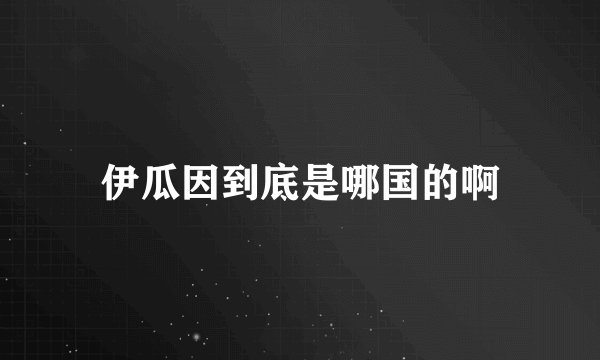 伊瓜因到底是哪国的啊