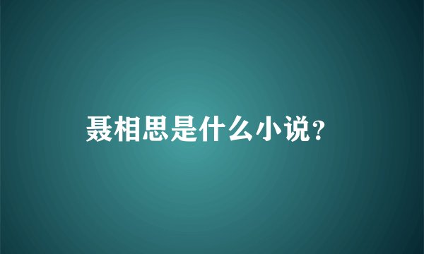 聂相思是什么小说？