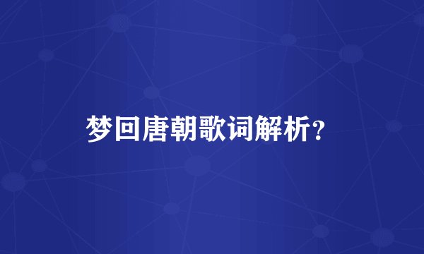 梦回唐朝歌词解析？