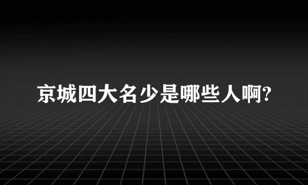 京城四大名少是哪些人啊?