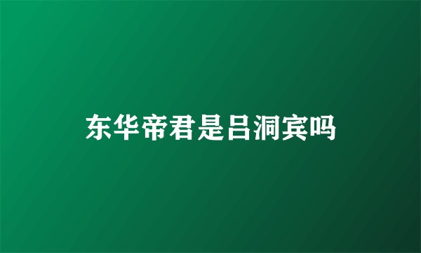 东华帝君是吕洞宾吗