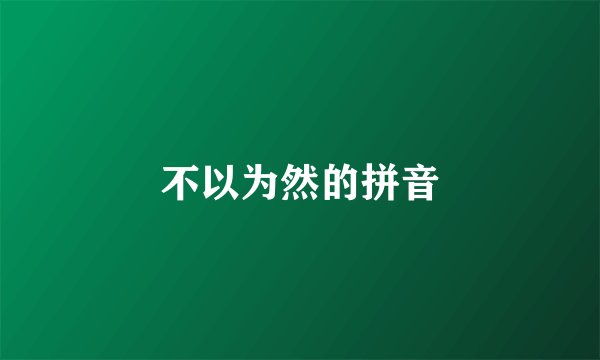不以为然的拼音
