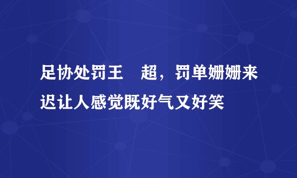 足协处罚王燊超,罚单姗姗来迟让人感觉既好气又好笑