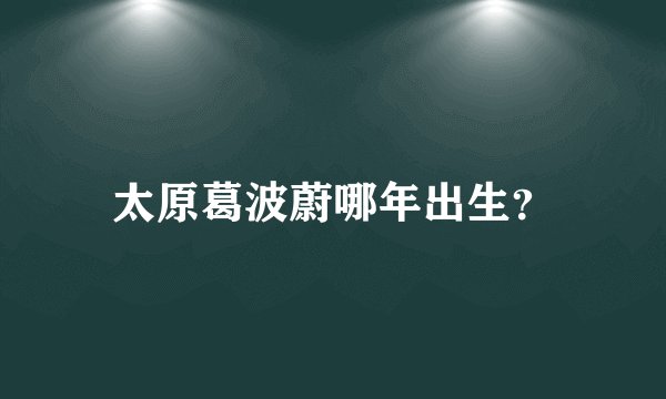 太原葛波蔚哪年出生？
