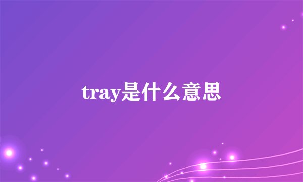 tray是什么意思