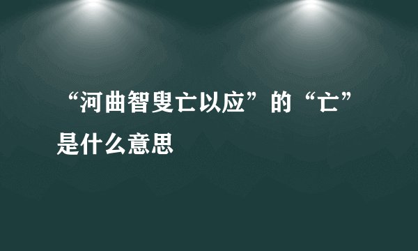 “河曲智叟亡以应”的“亡”是什么意思