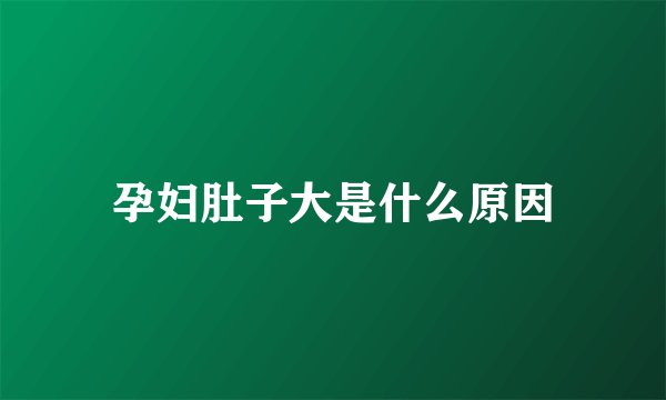 孕妇肚子大是什么原因