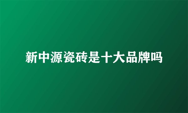 新中源瓷砖是十大品牌吗