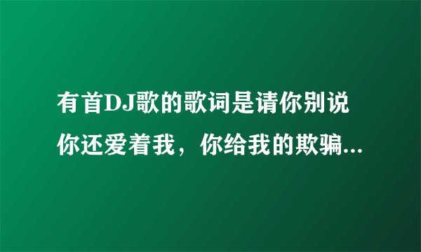 有首DJ歌的歌词是请你别说你还爱着我，你给我的欺骗那么多 歌名是什么？ 谢谢各位！