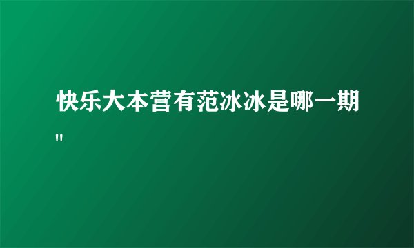 快乐大本营有范冰冰是哪一期