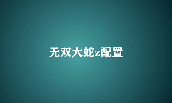无双大蛇z配置